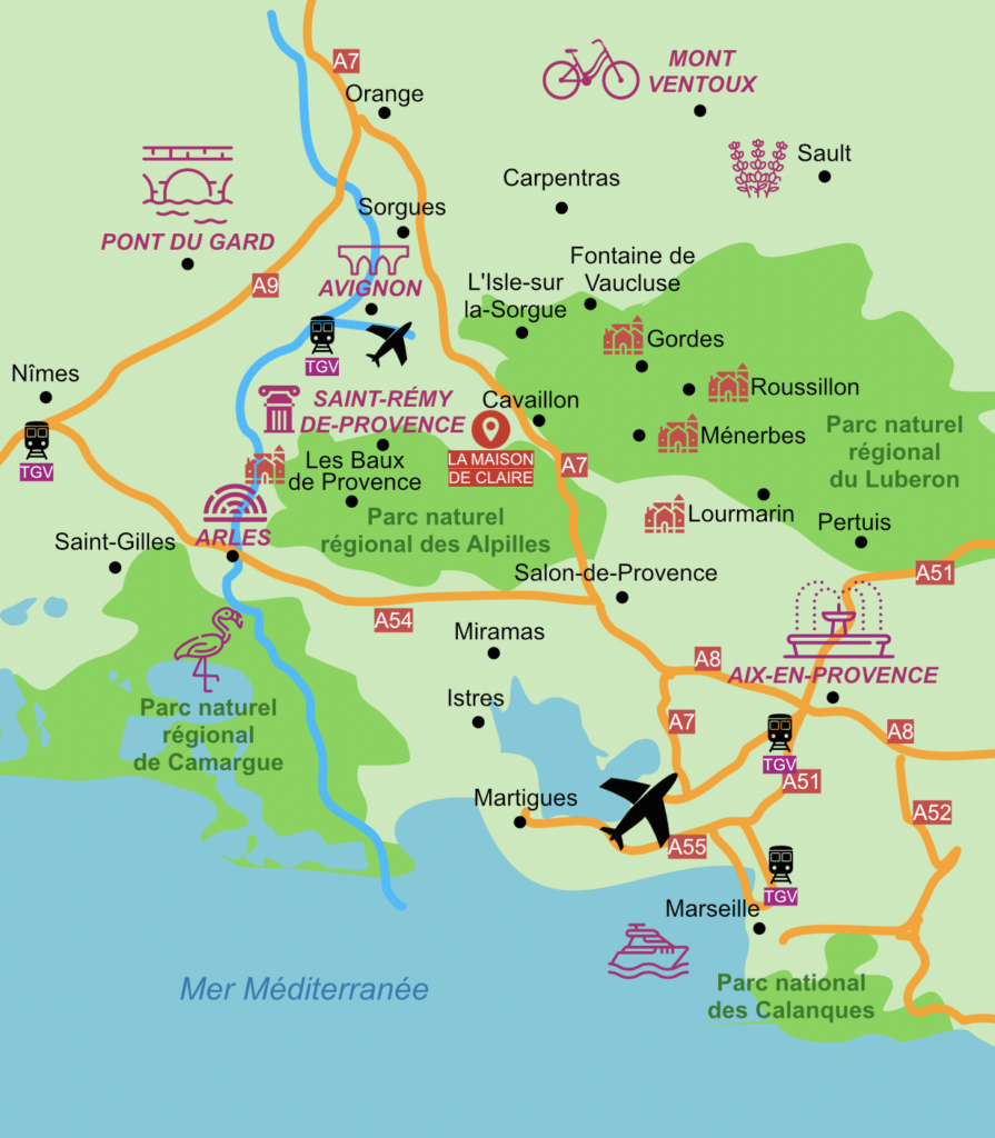 Carte chambre d'hote plan orgon